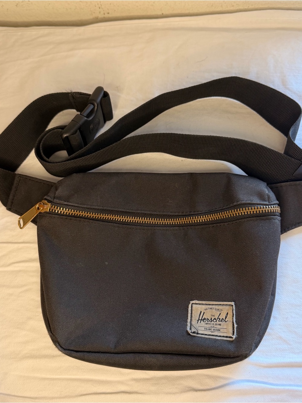 Herschel Supply Company Black Crossbody Hip Pack with Gold Zipper